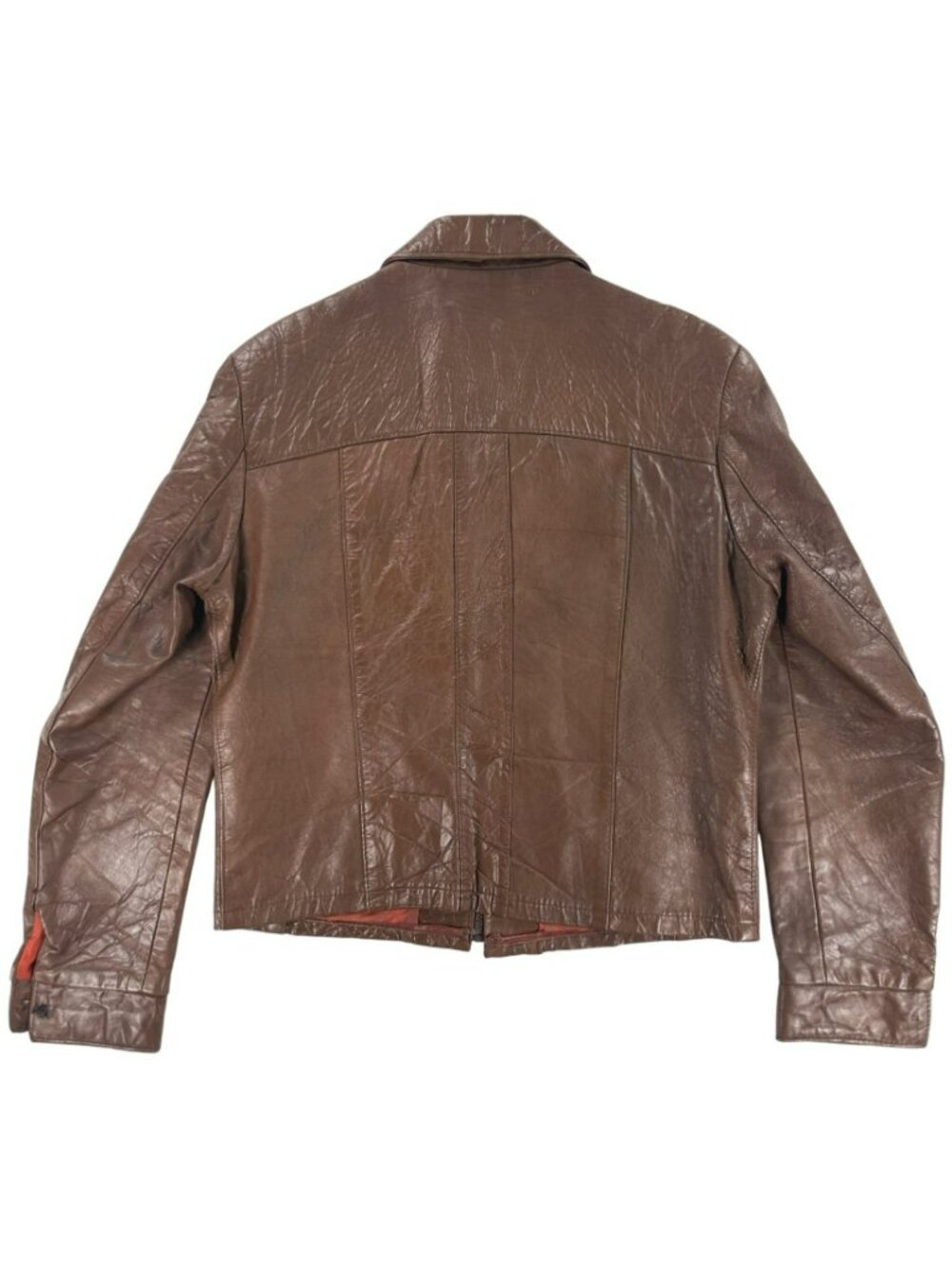 Vintage Leather Jacket-The Old Mill Glen Laine by Bainton Brown W/Red Lining - Picture 2 of 16